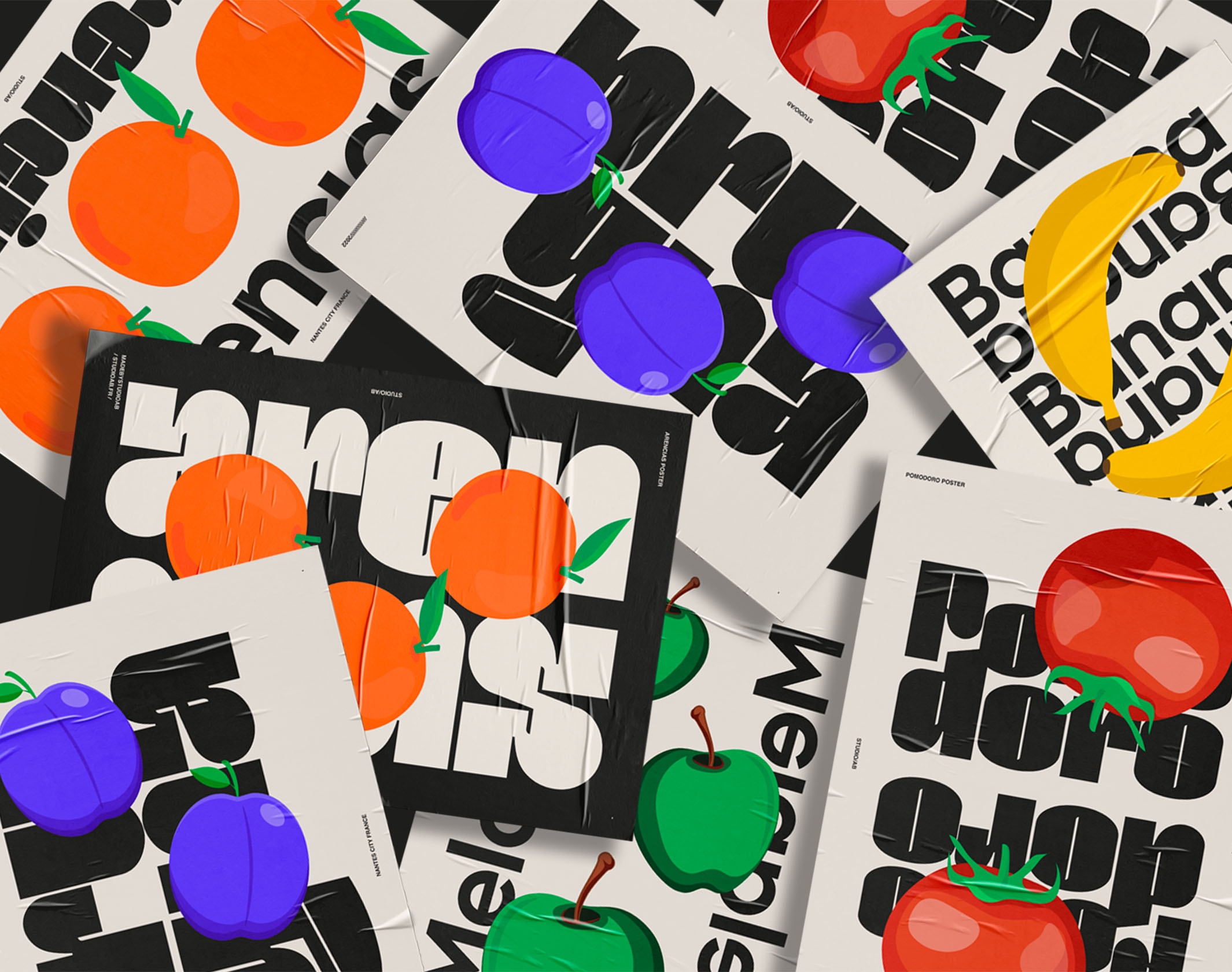 Posters les uns sur les autres de Frutta.